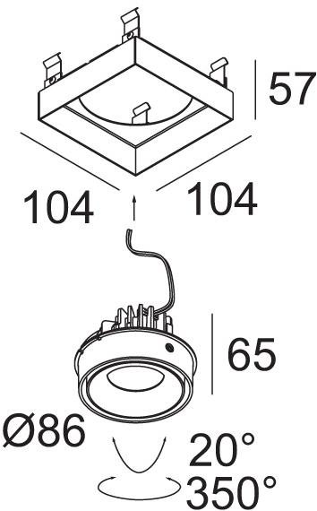 Delta Light Регулируемый встраиваемый светодиодный светильник Grid in sun-id-1437531 - Вид №10