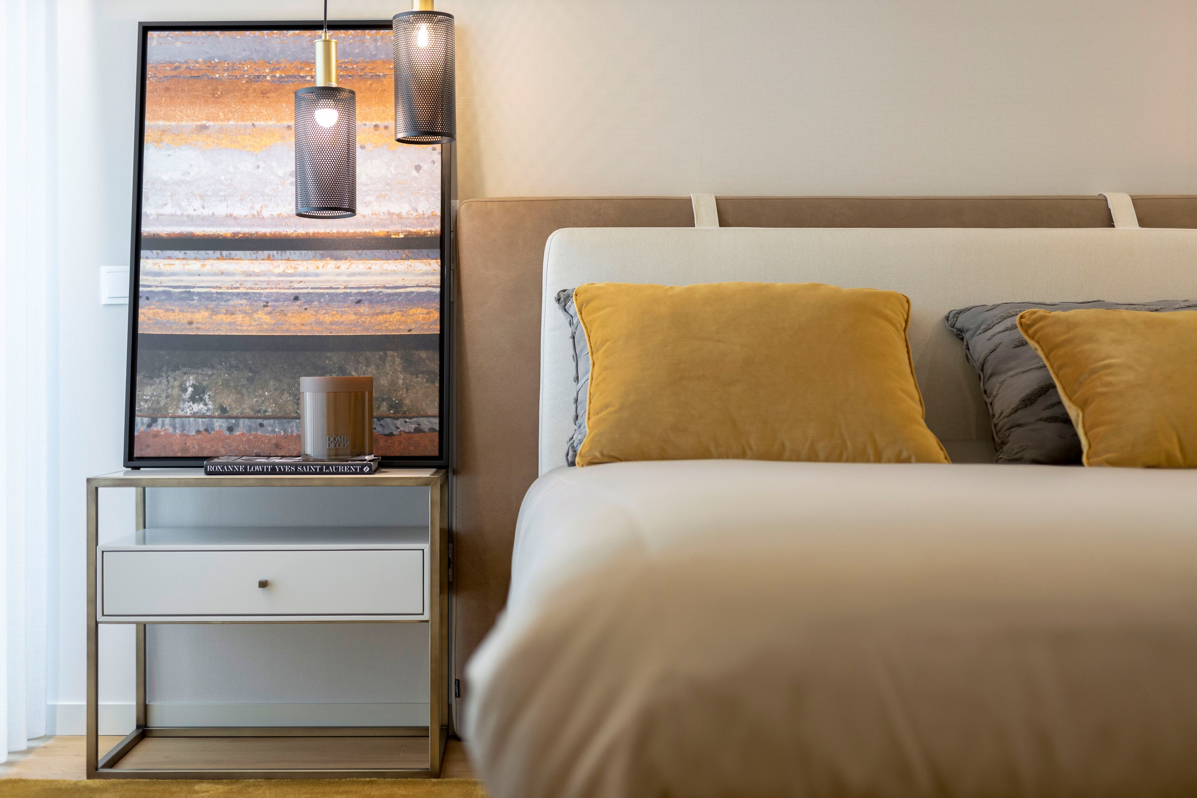 Прямоугольная прикроватная тумбочка из шпона с ящиками Stylish Club мост ARCH-00103665 - Вид №13