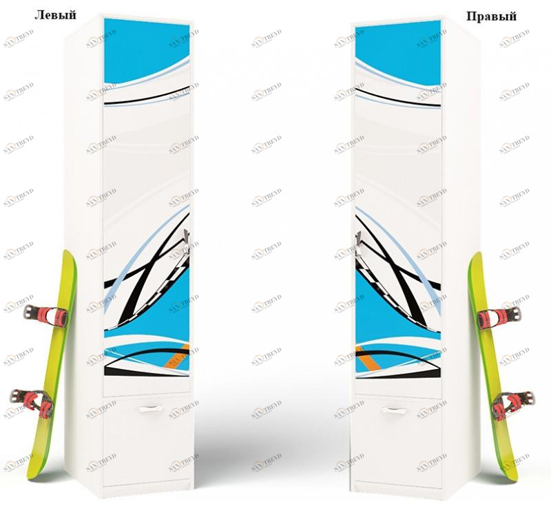 Шкаф ABC-KING с 1й дверью La-Man голубой левый 4631147955944