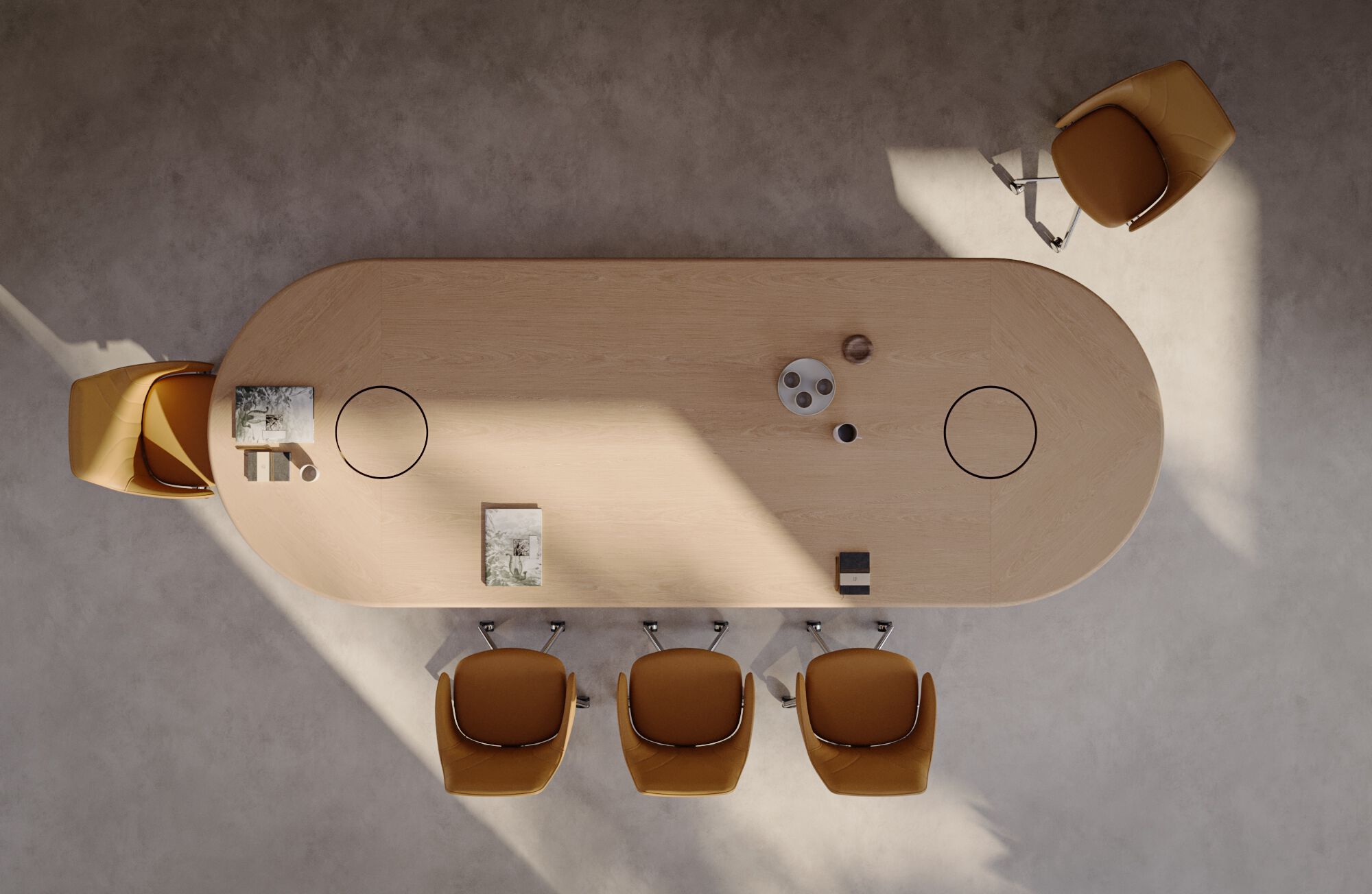 Деревянный овальный стол для совещаний с системой люверсов PROF ARCH-00002902 - Вид №3