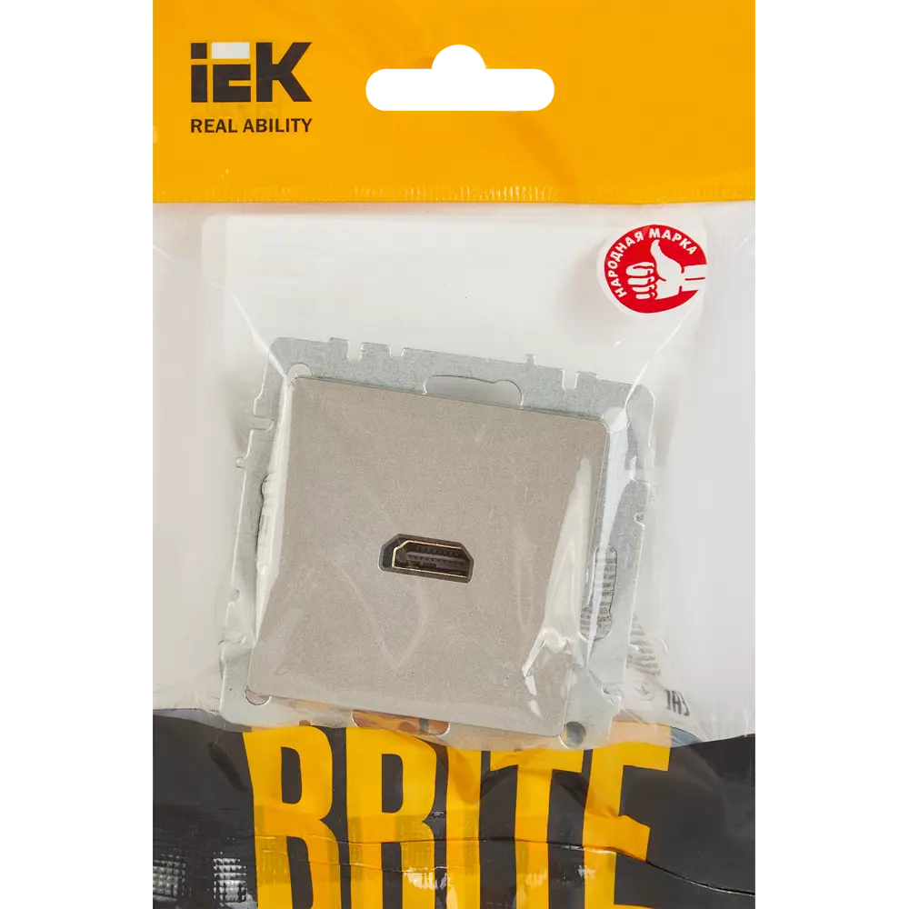 Розетка HDMI IEK Brite для скрытого монтажа в цвете сталь 87761619 STLM-1107981 - Вид №4