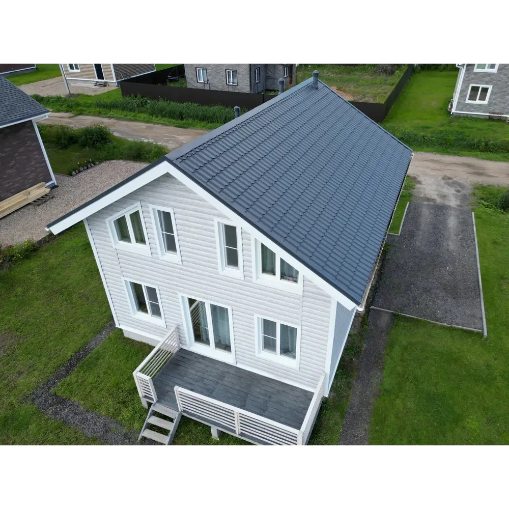 Металлочерепица 0.5 мм 2200x1180 мм RAL 7024 серый Santreyd STLM-2130706 - Вид №3