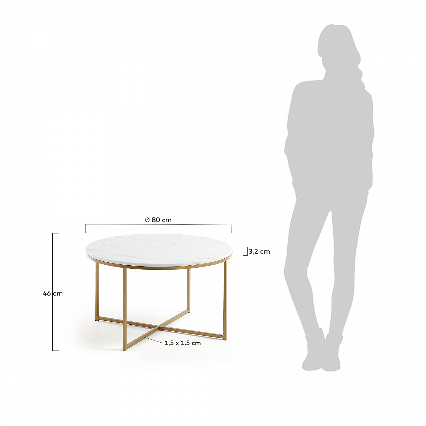 068387 Журнальный столик 80 см La Forma Sheffield  - Вид №3