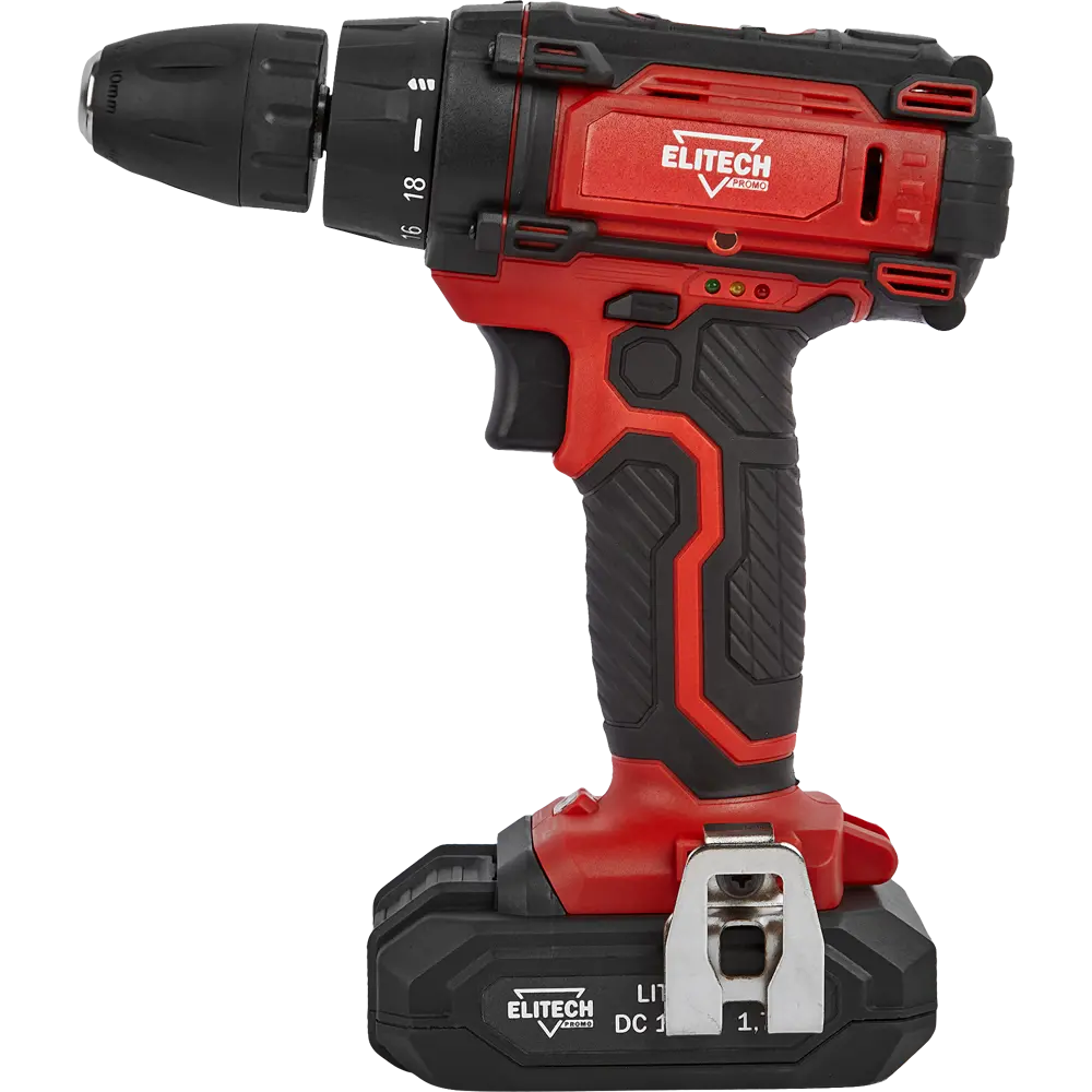 Дрель аккумуляторная Elitech ДА18СЛ2, 18 В Li-ion 2х1.7 Ач 85560633 STLM-2125818  - Вид №1