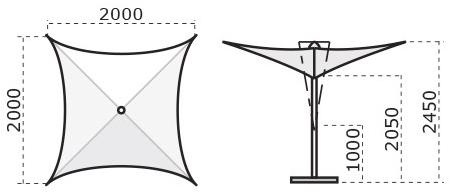 Scolaro Parasol Квадратный зонт из алюминия с порошковым покрытием Vela C3030 vsp/c2020 vsp - Вид №9