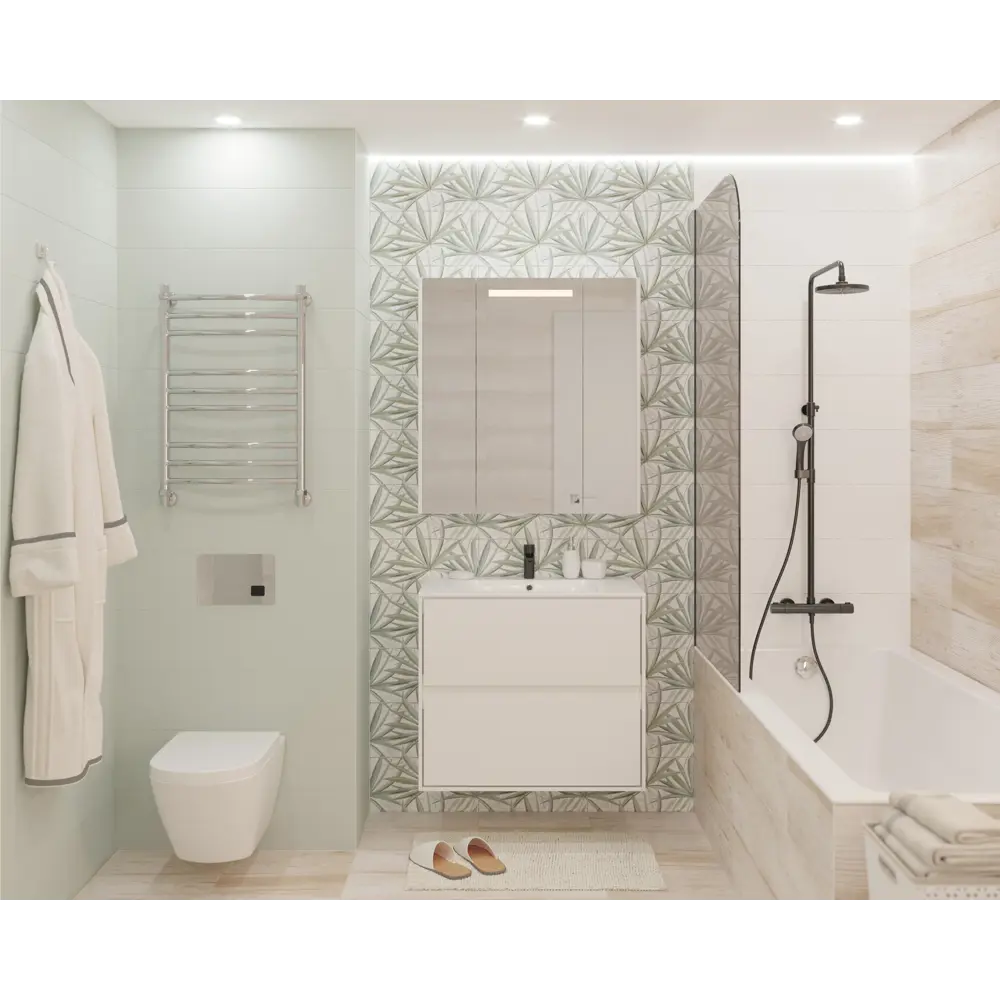 Плитка настенная LB Ceramics Моана 19.8x39.8 см 1.58 м² цвет шалфей 82973839 STLM-2201132 - Вид №4