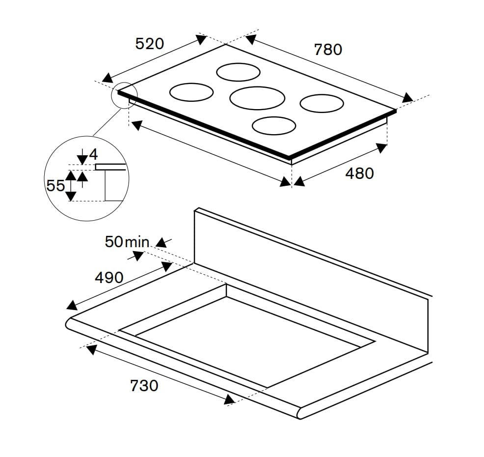 Встраиваемая стеклянная индукционная плита Bertazzoni ARCH-00119884 - Вид №2