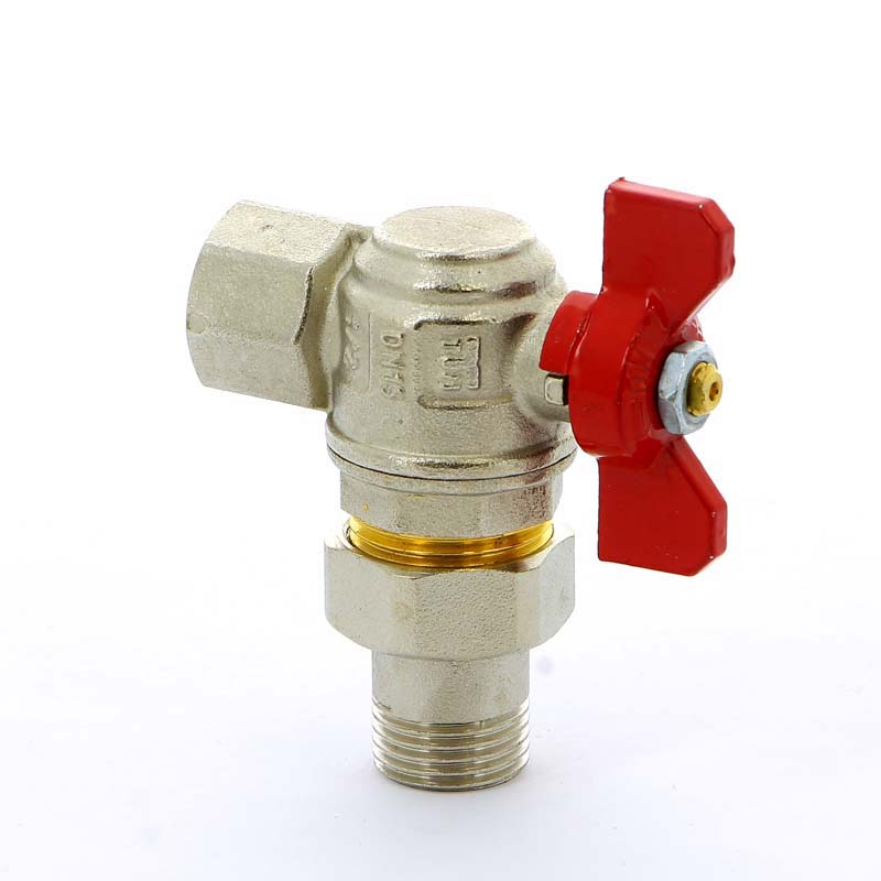 Кран шаровой НВ с разъемным соединением для коллектора бабочка TIEMME угловой 1/2" 2120008 - Вид №1