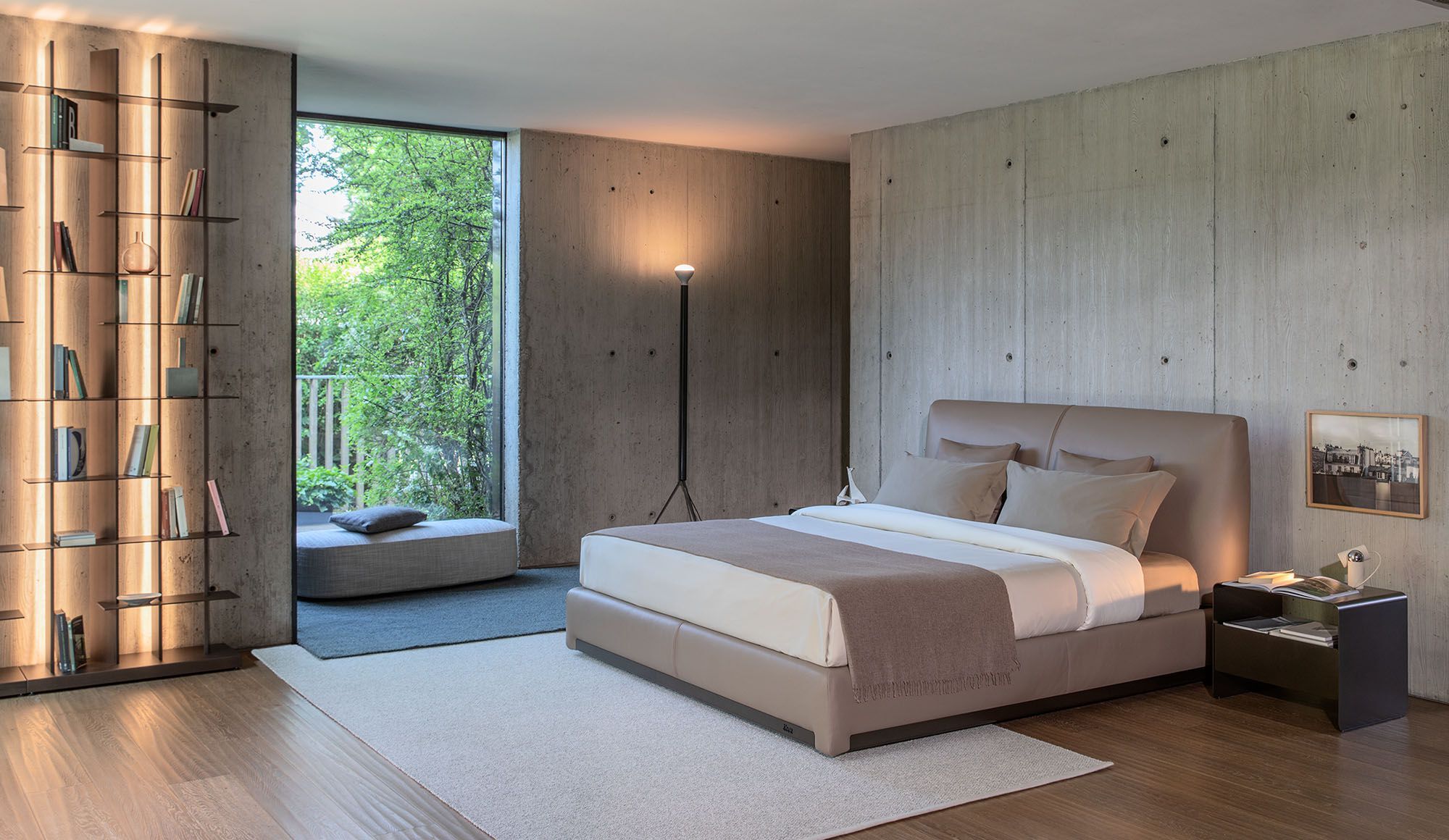 Двуспальная кровать из ткани с мягким изголовьем Flou ATELIERM ARCH-00150147 - Вид №5