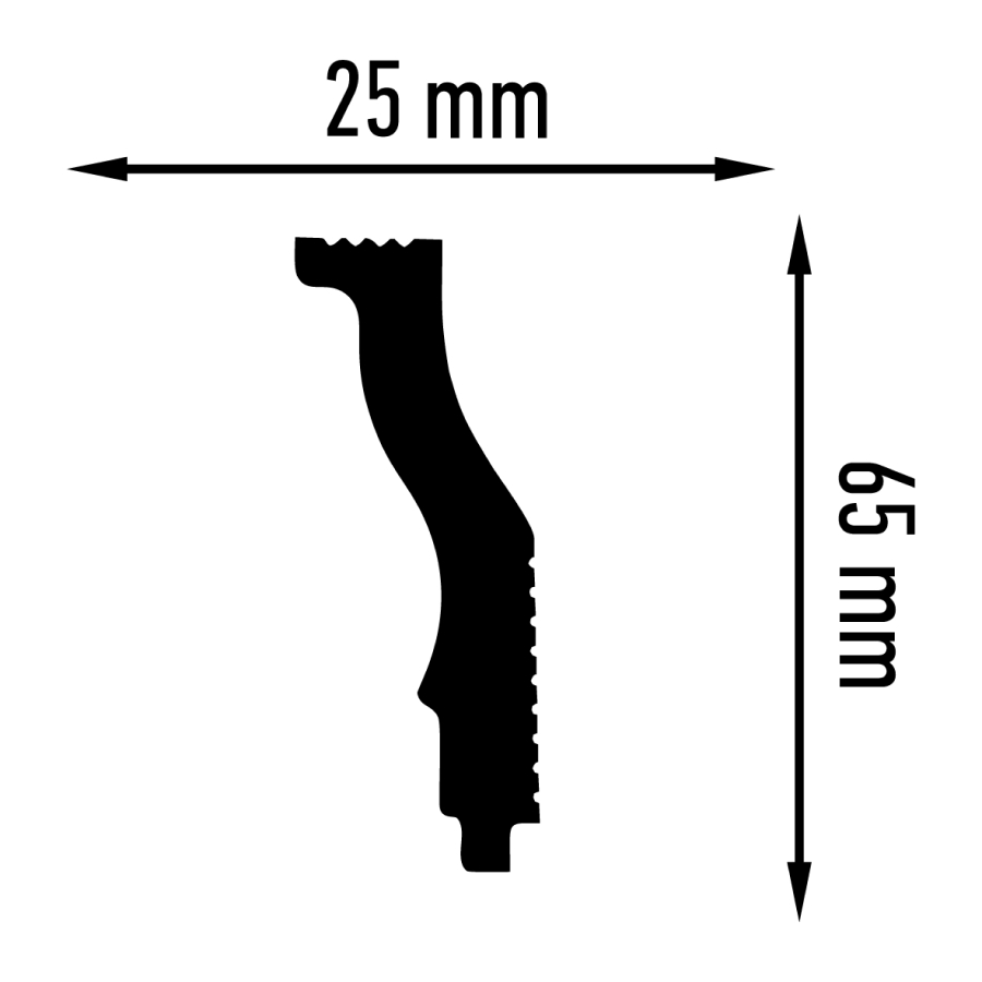 Плинтус потолочный Плинтэкс O 25/65 SC (63 шт) STSR-2098  - Вид №1