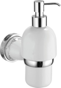 H9750/11GOLD Sanibano Kleo, настенный керамический дозатор, цвет золото - белая керамика