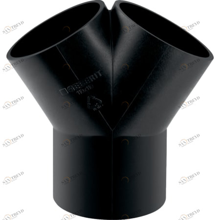GEBERIT 367.480.16.1 Тройник двойной Y-образный Geberit PE 2 x 30° 