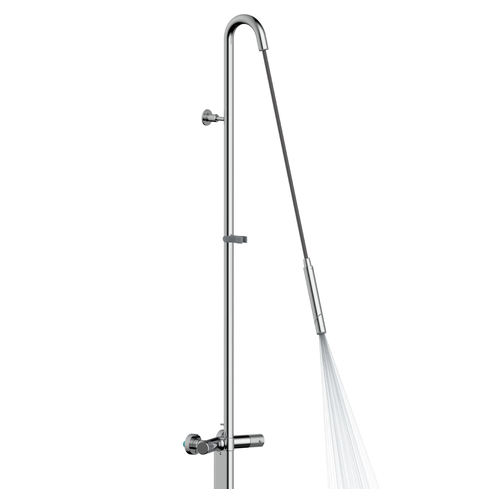 Хромированная латунная термостатическая душевая колонна Bossini PLY ARCH-00152687 - Вид №5