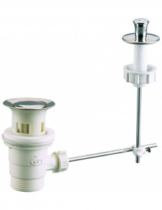 602100 000 00  Автоматический слив для раковины, клапан, вертикальный язычок, затяжка 33/48 мм, NF Valentin Хром