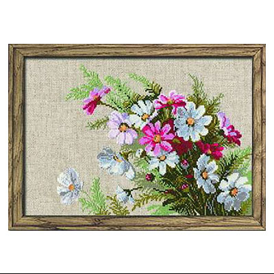 0583 Набор для вышивания Космеи 30 х 21 см RIOLIS Сотвори Сама 