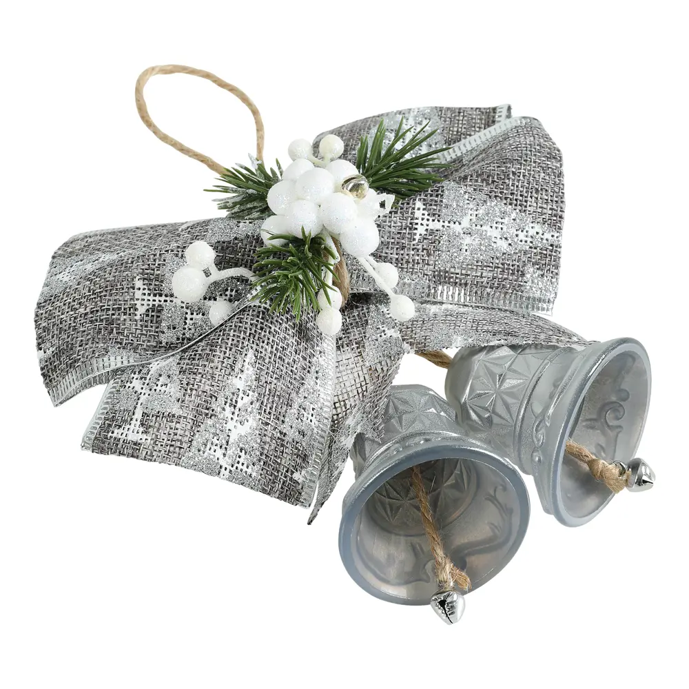88458711 Новогоднее украшение Колокольчики 15x13 см цвет серебро STLM-0951385 Santreyd  - Вид №3