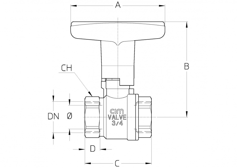 CIMBERIO CIM A14 12 Шаровой полнопроходной кран серии Т14 - CIM A14  - Вид №1