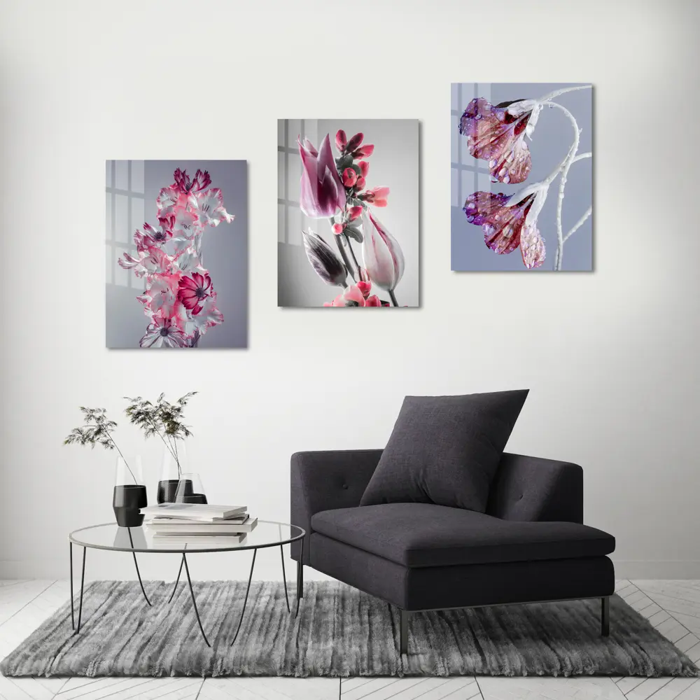 Картина на стекле "Цветы серые" 60x80 см 82924204 STLM-2030688 ARTABOSKO  - Вид №5