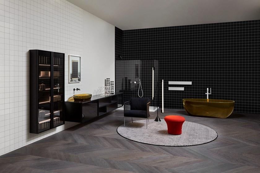 Antonio Lupi Design Подвесной шкаф для ванной из дерева и стекла с дверцами Bemade Antoniolupi sun-id-1474008 - Вид №1