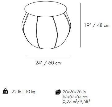 Mambo Unlimited Ideas Круглый пуф из ткани Eli sun-id-1421779 - Вид №3