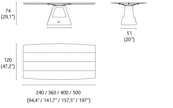 Прямоугольный обеденный стол из алюминия и бетона BD Barcelona Aluminium ARCH-00127398 - Вид №6