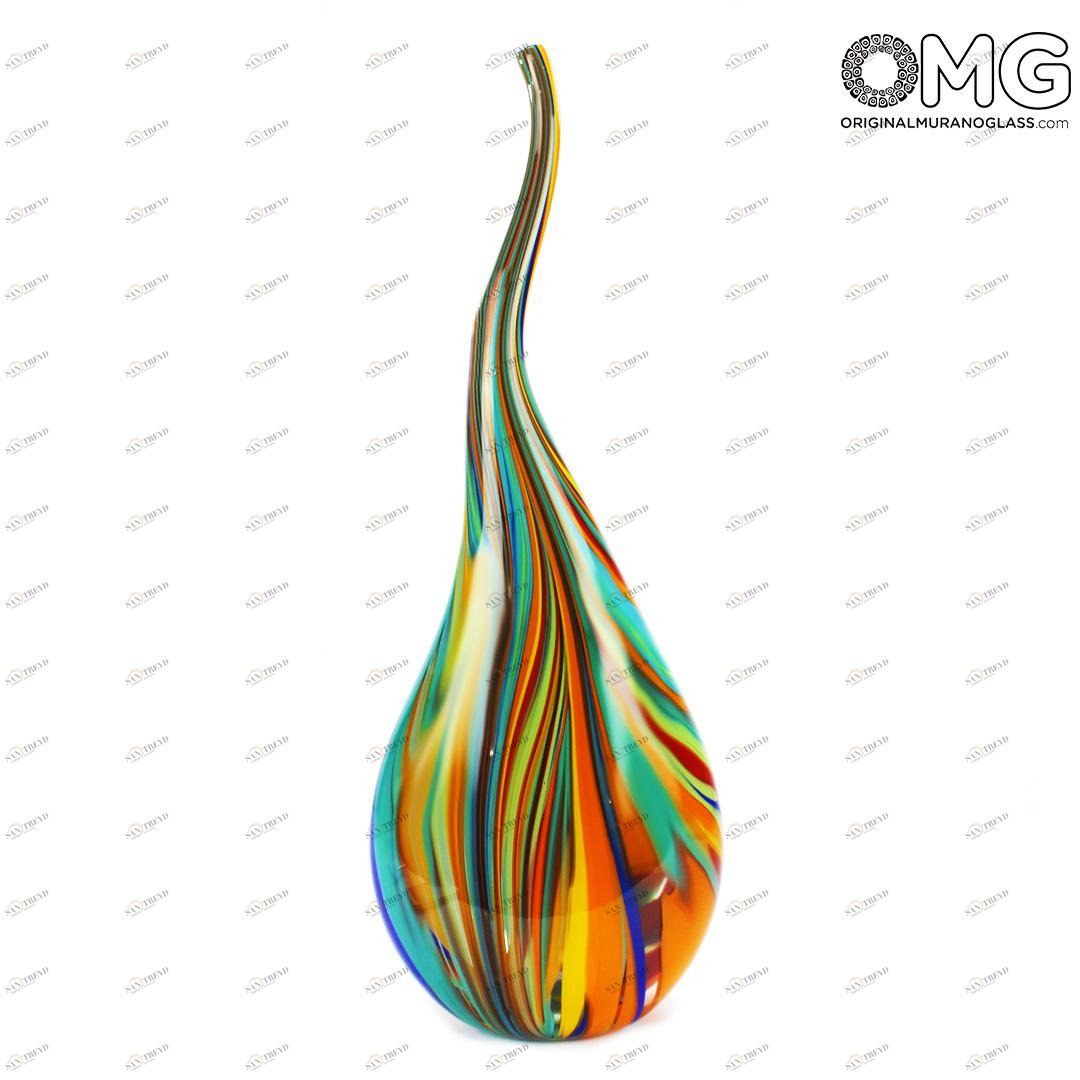 4687 ORIGINALMURANOGLASS Ваза Жёлтый Тюльпан - муранское стекло 20 см 