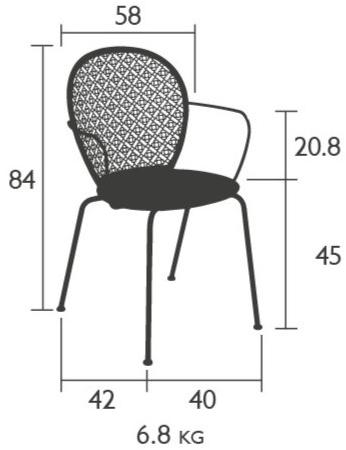 Fermob Стул садовый штабелируемый с подлокотниками Lorette 5712 - Вид №4