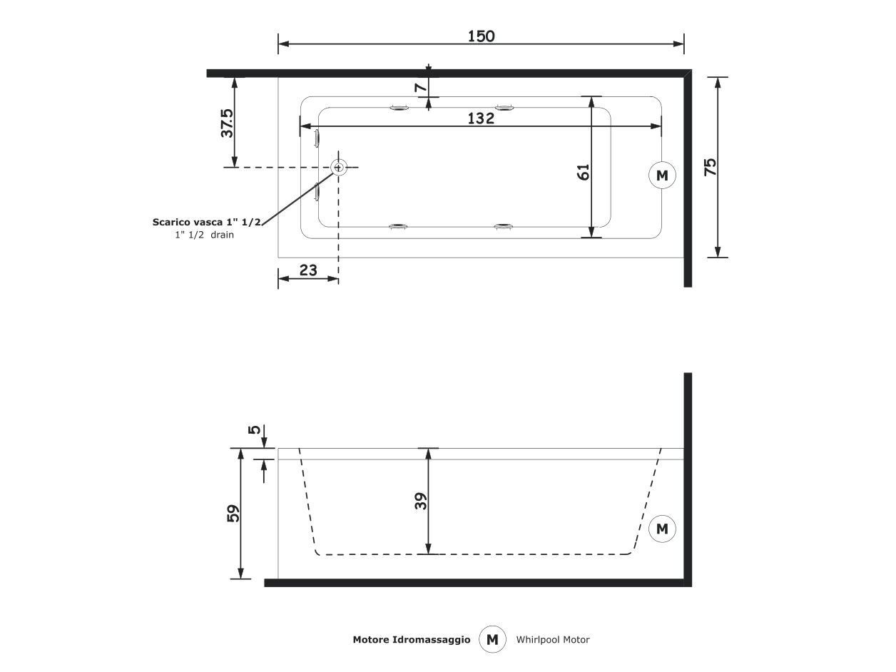 Прямоугольная ванна с гидромассажем Gruppo Treesse мебель для ванной комнаты - стандартные ванны ARCH-00119751 - Вид №4