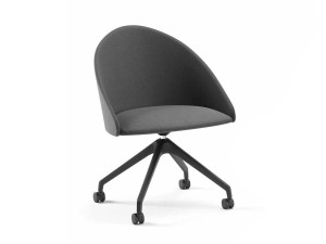 Тканевый поворотный стул с колесами