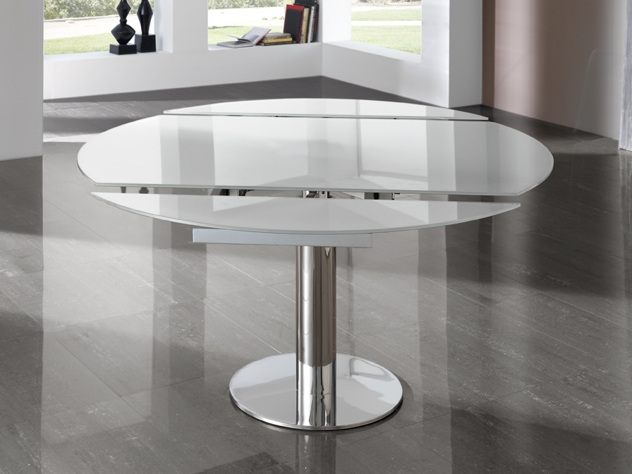 063946 Круглый стол белый/хром Schuller Alba