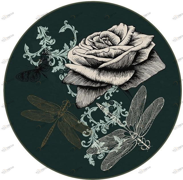 YO2 Круглый полиамидный ковер с цветочным рисунком Picnic days sun-id-1399082