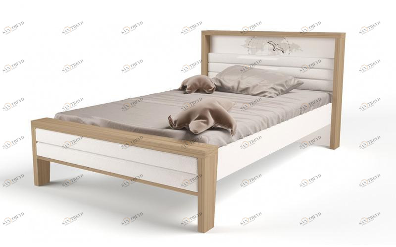 Кровать ABC-KING 190х120 №2MIX OCEAN №2 (с мяг.изнож) (cream) 4631148107823