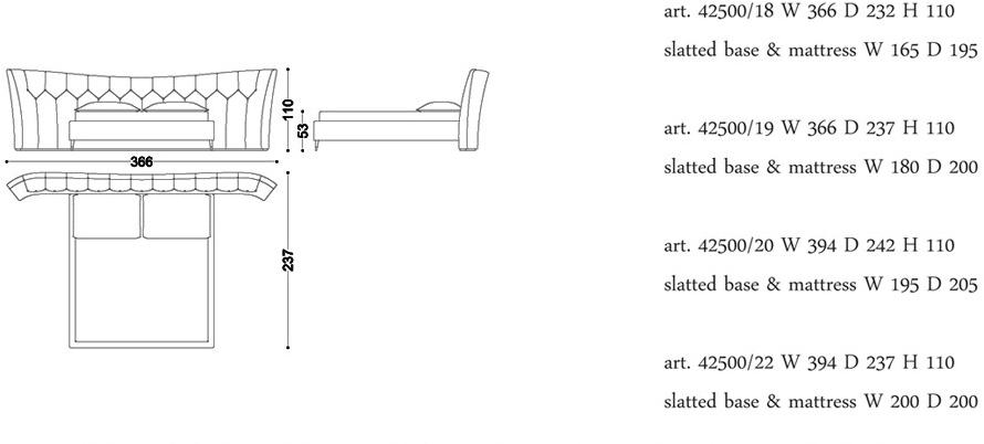 OPERA CONTEMPORARY Двуспальная кровать с тафтинговым изголовьем Butterfly sun-id-1501927 - Вид №2