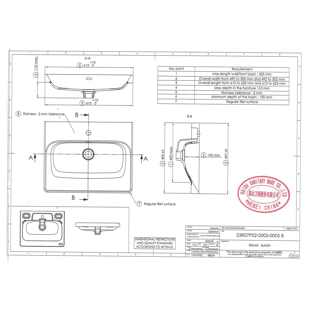 SENSEA Remix — встраиваемая керамическая раковина 61 см 82924184 STLM-0037976 - Вид №14