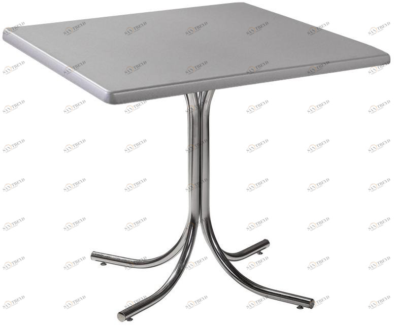 2578 Стол Rozana 80*80 Серебро R-HOME 460405+170506brushed_silver