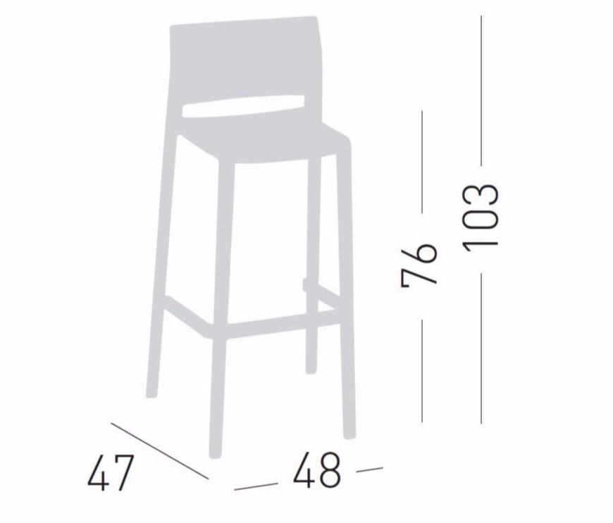 GABER Высокий штабелируемый табурет с подставкой для ног Bakhita 372-76a  - Вид №2