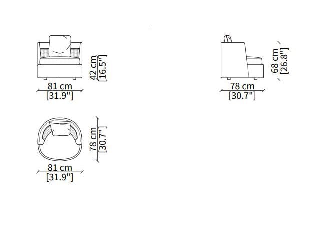Тканевое кресло Vittoria Frigerio ARCH-00089938 - Вид №2
