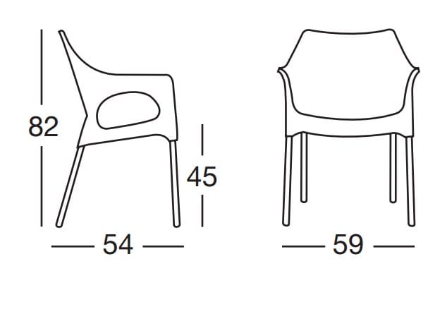 Штабелируемый стул из инженерного пластика с подлокотниками S-CAB OLA ARCH-00121859 - Вид №3