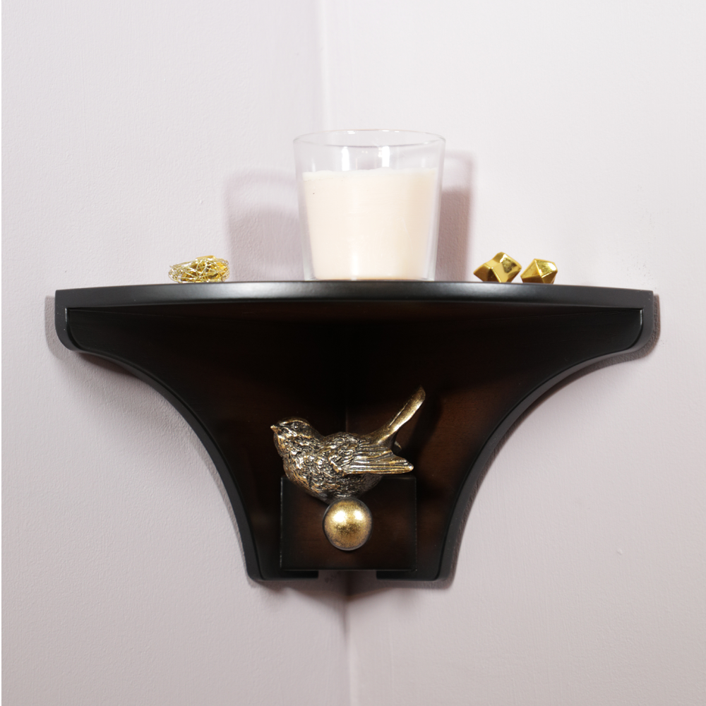 13076 Полочка Гармония (угловая) Орех BOGACHO 4627179658601