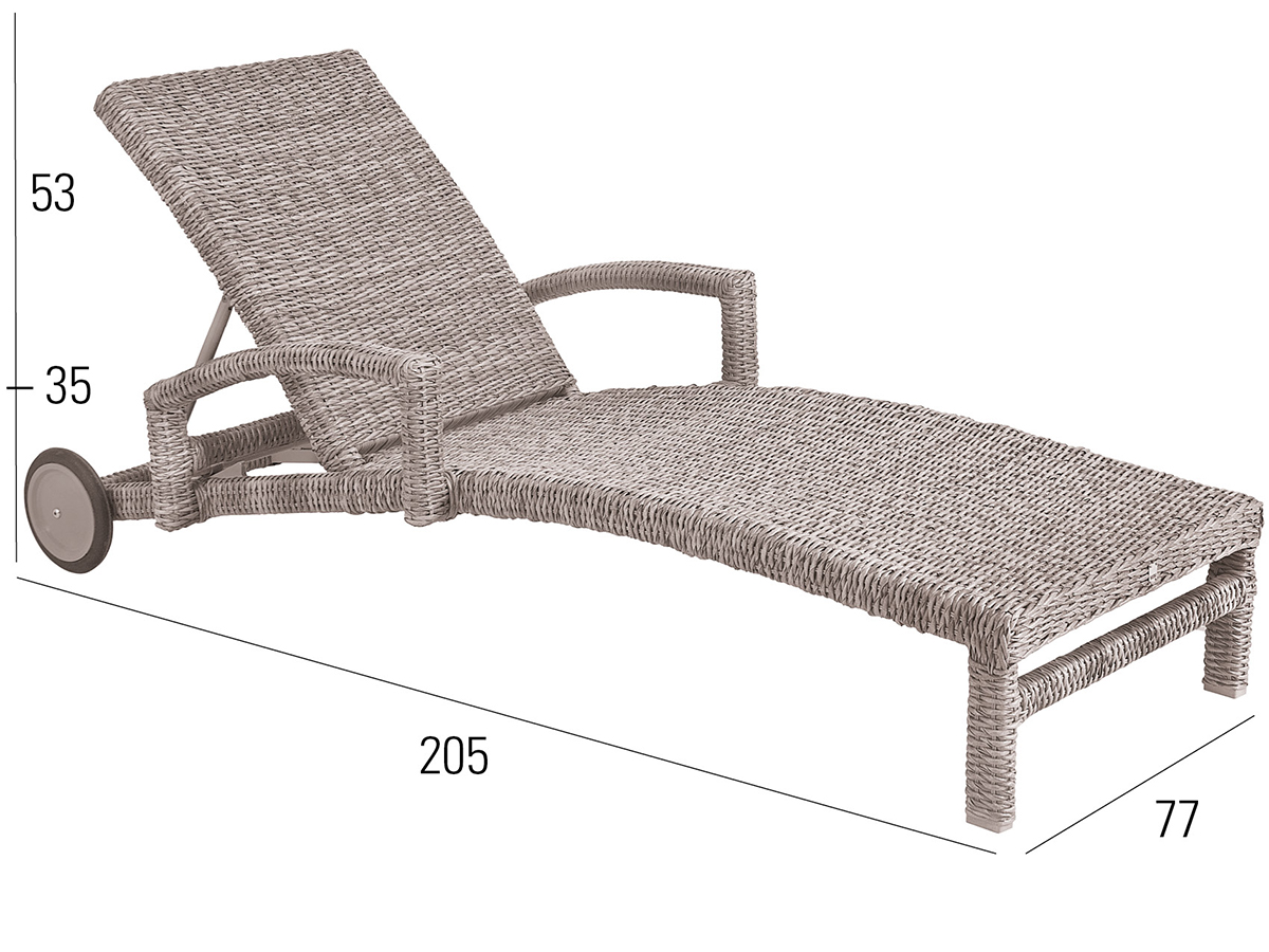 68.00.0394 Bellini твист устричный шезлонг Mbm  - Вид №2