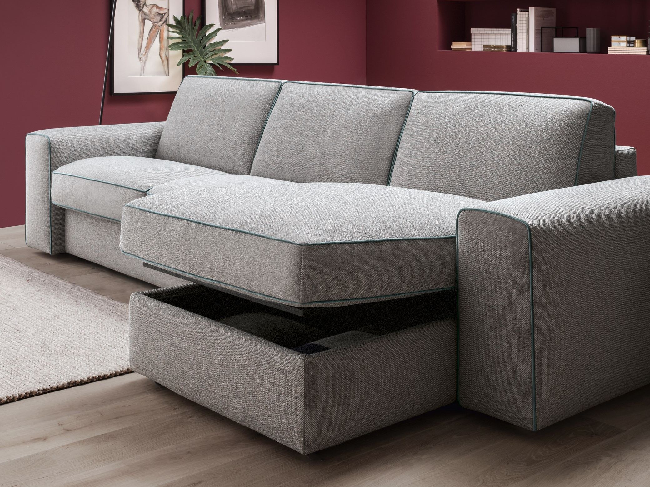 Двуспальный диван-кровать из ткани с полуостровом Felis Day &amp ARCH-00097456 - Вид №7