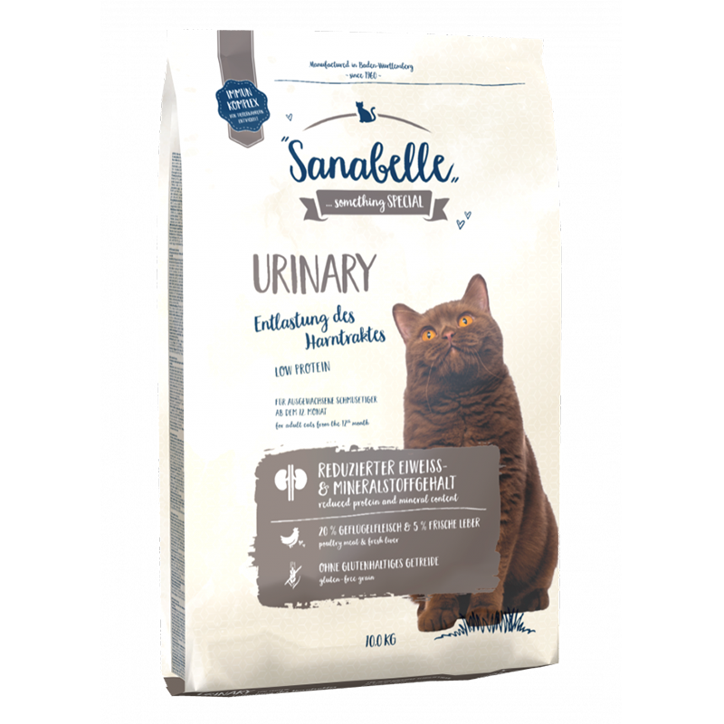 ПР0035442 Корм для кошек Urinary при проблемах с мочевыводящими путями, птица сух. 10кг SANABELLE 