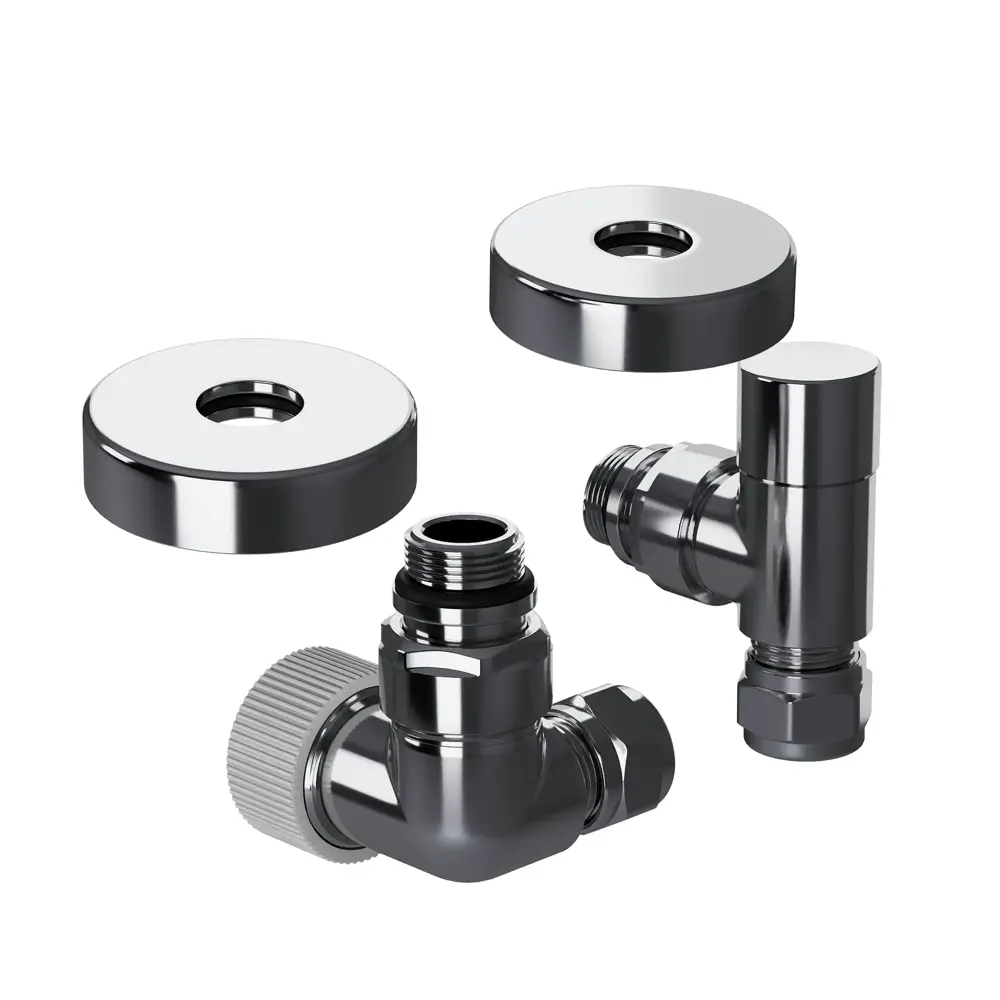Термостатический комплект для радиатора трехосевой Royal Thermo Design Pro 1/2" латунь цвет хром 89423323 STLM-2088802  - Вид №1