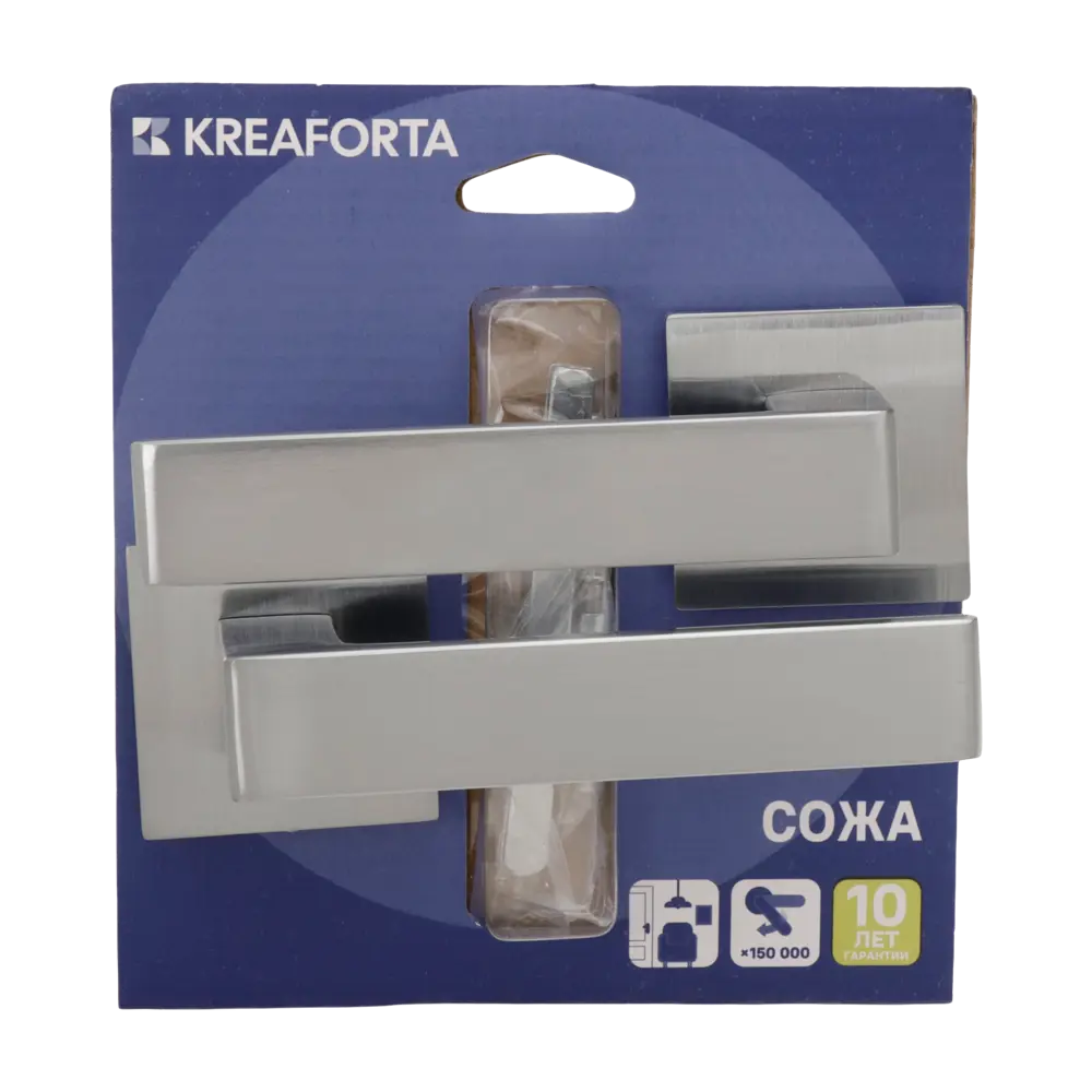 Дверная ручка на розетке KREAFORTA Сожа без запирания цвет хром 89456864 STLM-2102417  - Вид №2