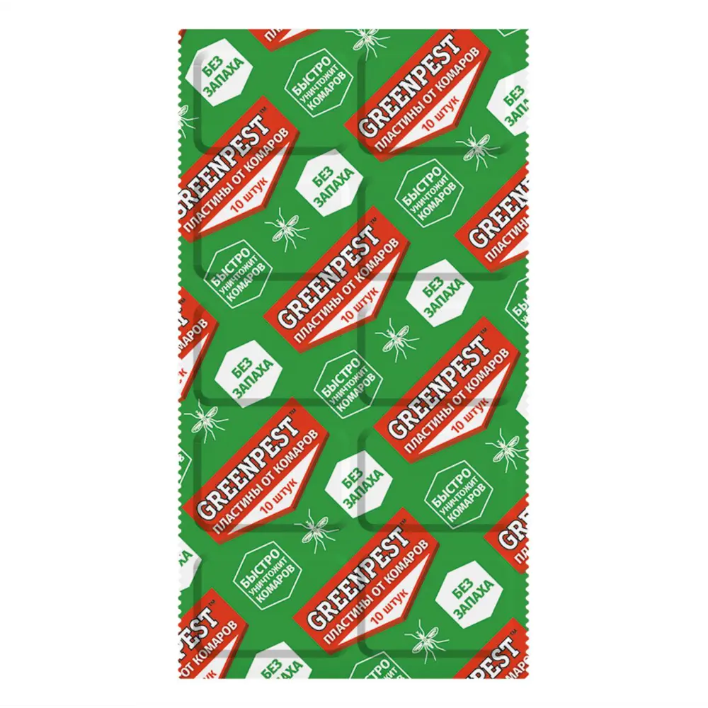 Инсектицидные пластины Greenpest от комаров, 10 шт. 89369859 Santreyd STLM-0956417