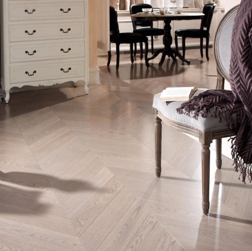 Паркет Ёлка Coswick Шамбор Дуб Натур (Гладкая) 320х82,55 мм 11283215 - Вид №5