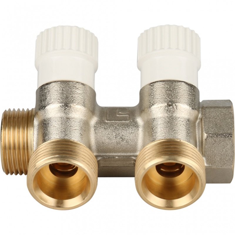 Коллектор 3/4" STOUT с вентилями на 2 выхода 3/4"ЕК SMB6851343402 - Вид №2