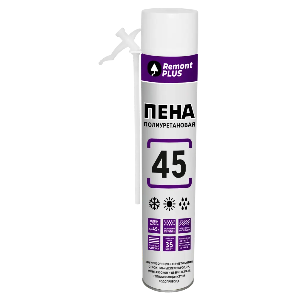 Пена монтажная бытовая Remont Plus 45 летняя 585 мл STLM-2001152