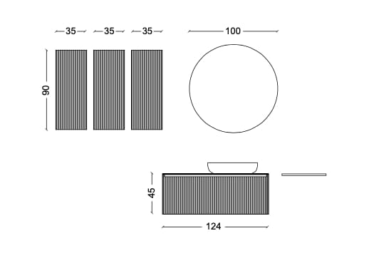 Подвесной умывальник с ящиками Mobiltesino Millerighe Color ARCH-00022558 - Вид №5