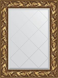 BY 4113 Зеркало с гравировкой в багетной раме - византия золото 99 mm EVOFORM Exclusive-G
